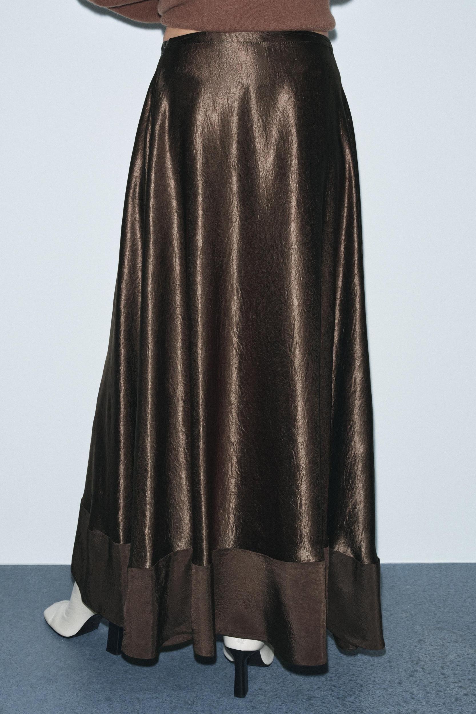 ZW COLLECTION LIMITED EDITION SATIN EFFECT MIDI SKIRT Product Image