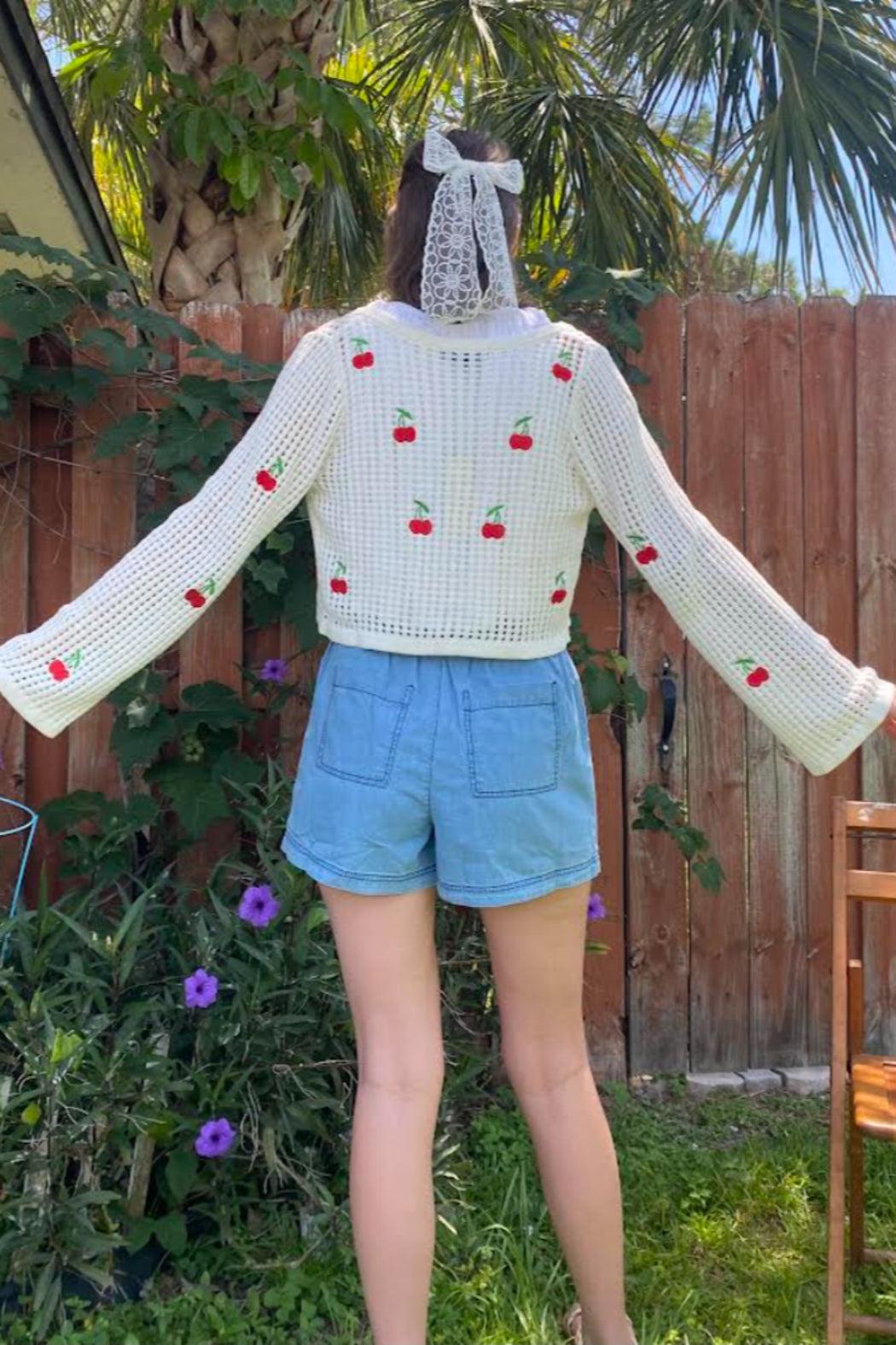Cherry! Crochet Cardigan Product Image