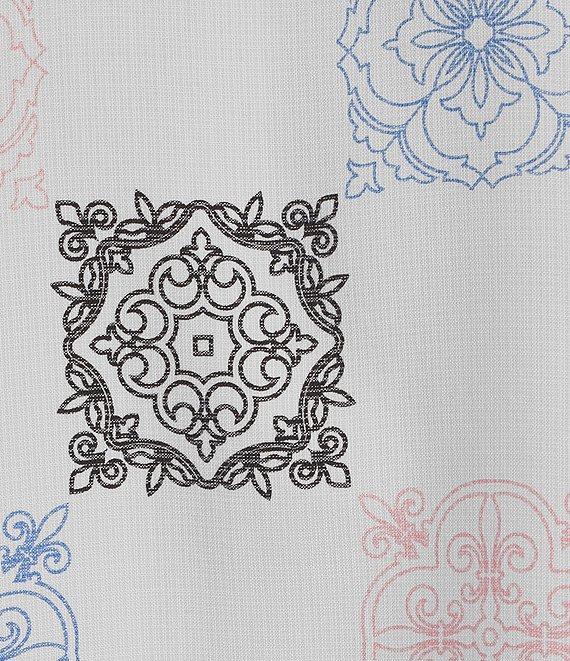 Roundtree & Yorke Short Sleeve Tile Texture Polynosic Jacquard Sport Shirt Product Image