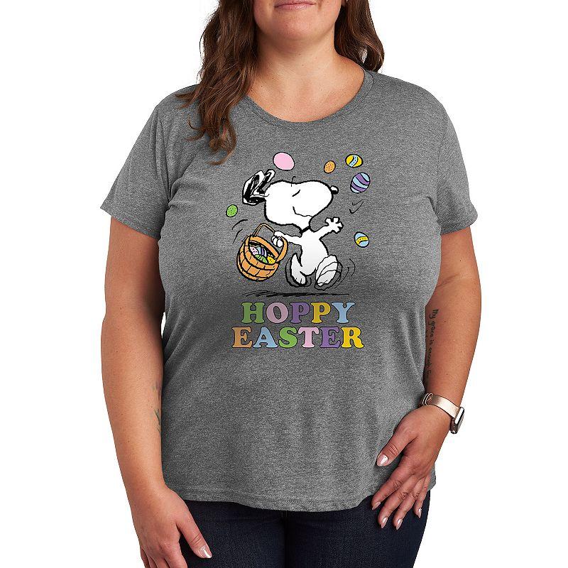 Plus Peanuts Snoppy Hoppy Easter Graphic Tee, Women's,  Product Image