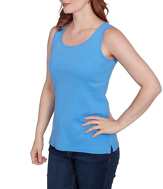 Ruby Rd. Scoop Neck Sleeveless Cotton Rib Knit Tank Product Image