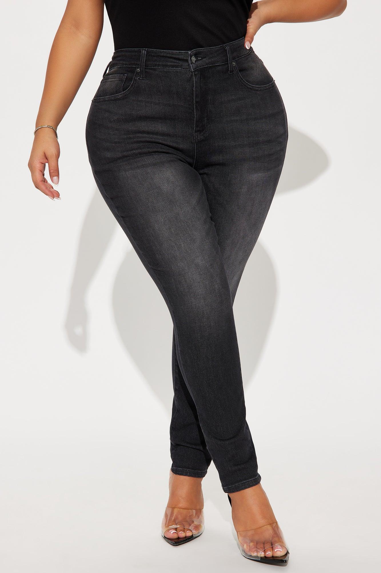 Instant BBL Padded Stretch Sculpting Skinny Jeans - Black Wash Product Image