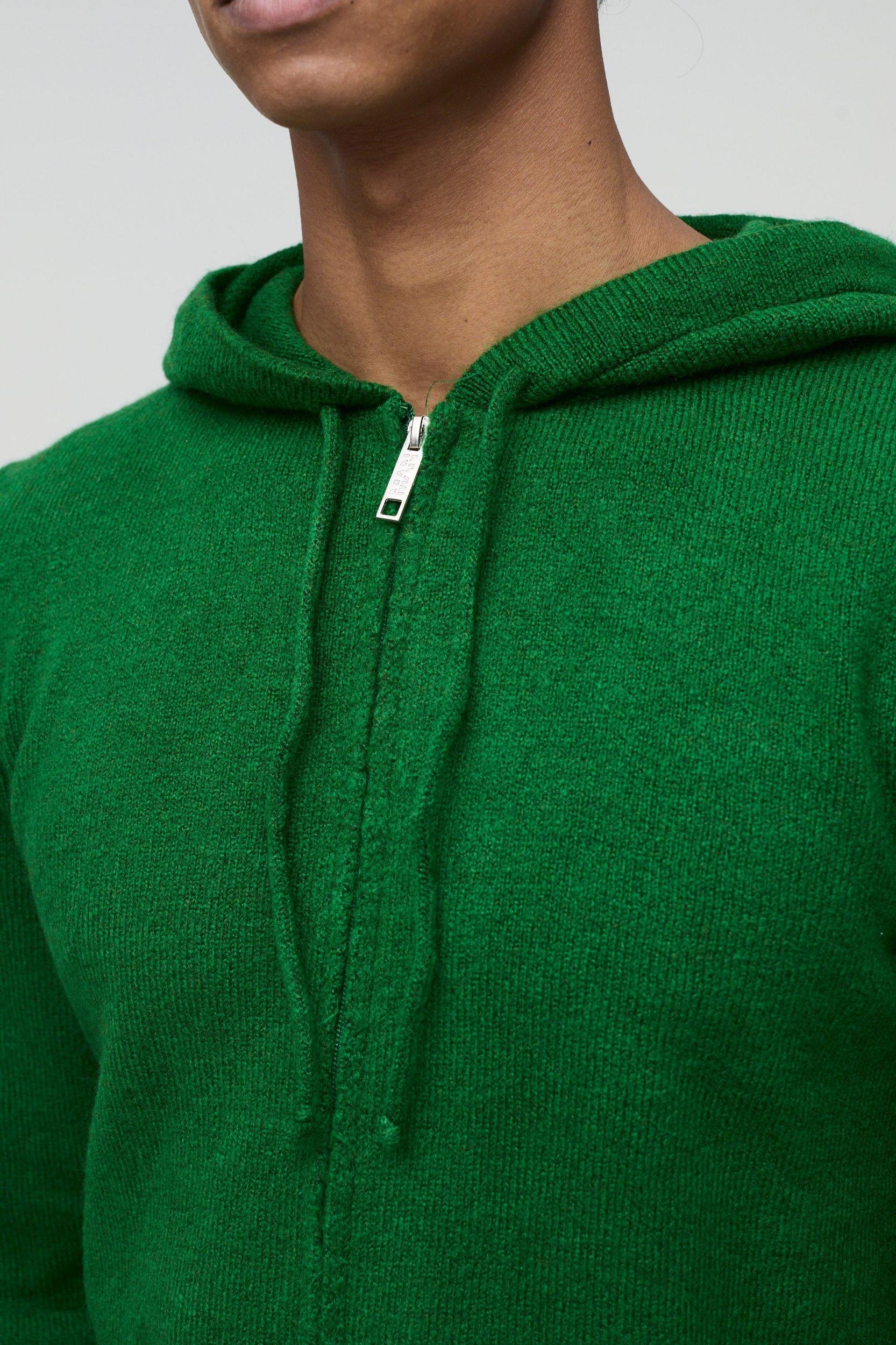 Regular Fit Zip Through Knitted Hoodie | boohooMAN USA Product Image