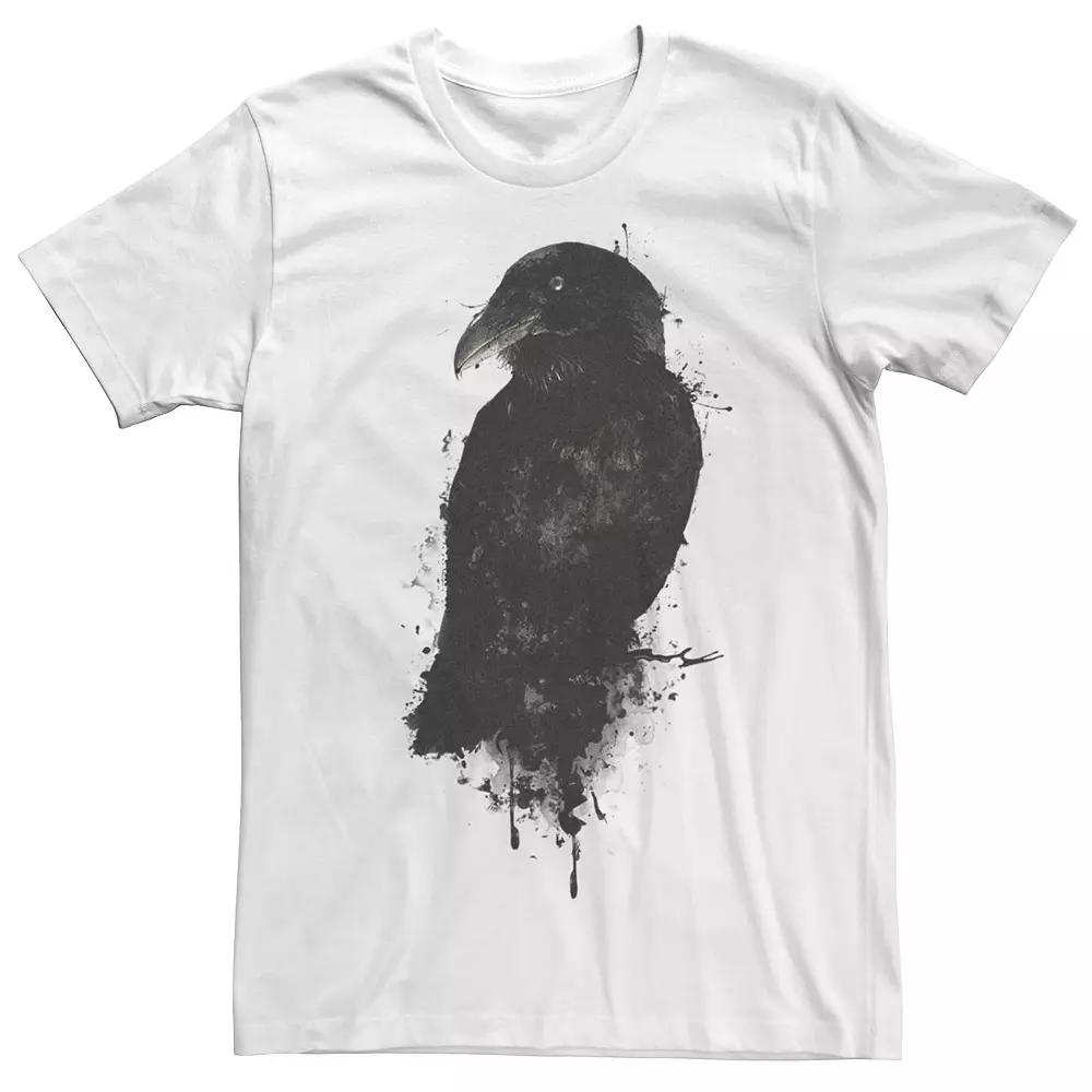 Men's Raven Splatter Paint Graphic Tee, Size: Medium, White Product Image