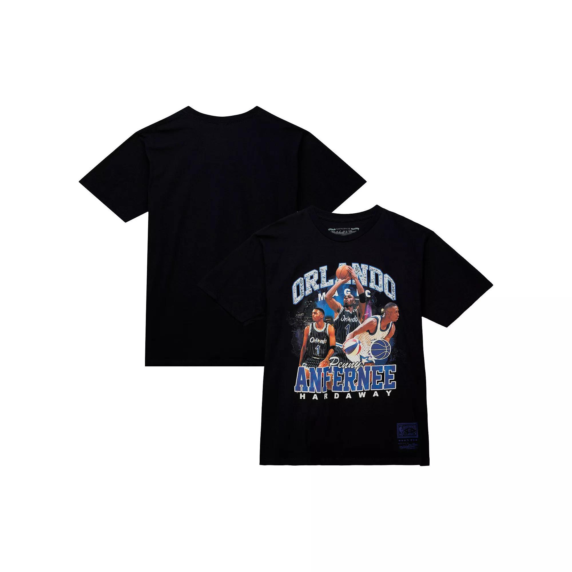 Men's Mitchell & Ness Penny Hardaway Black Orlando Magic Hardwood Classics Bling Concert Player T-Shirt, Size: Medium, Mag Black Product Image