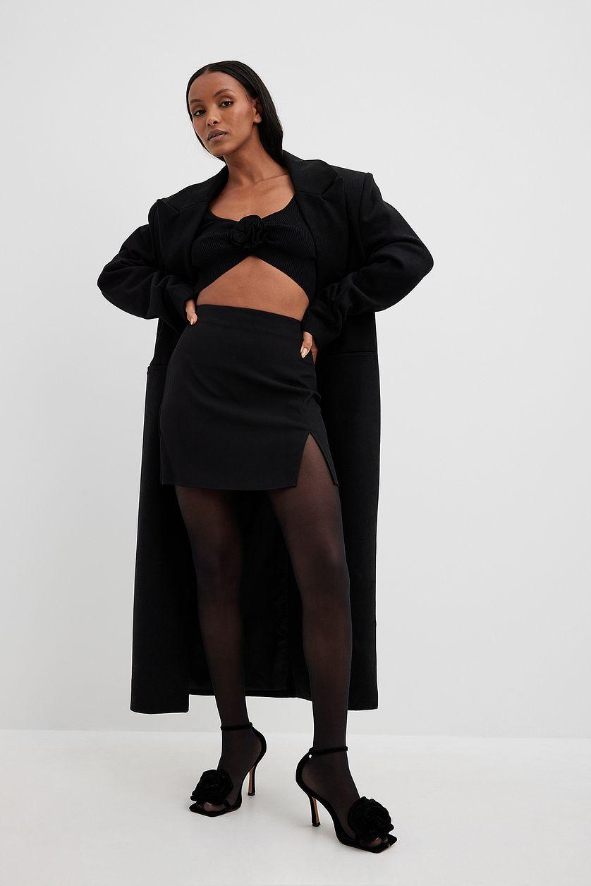 Fine Knitted Cropped Flower Detail Sweater Product Image