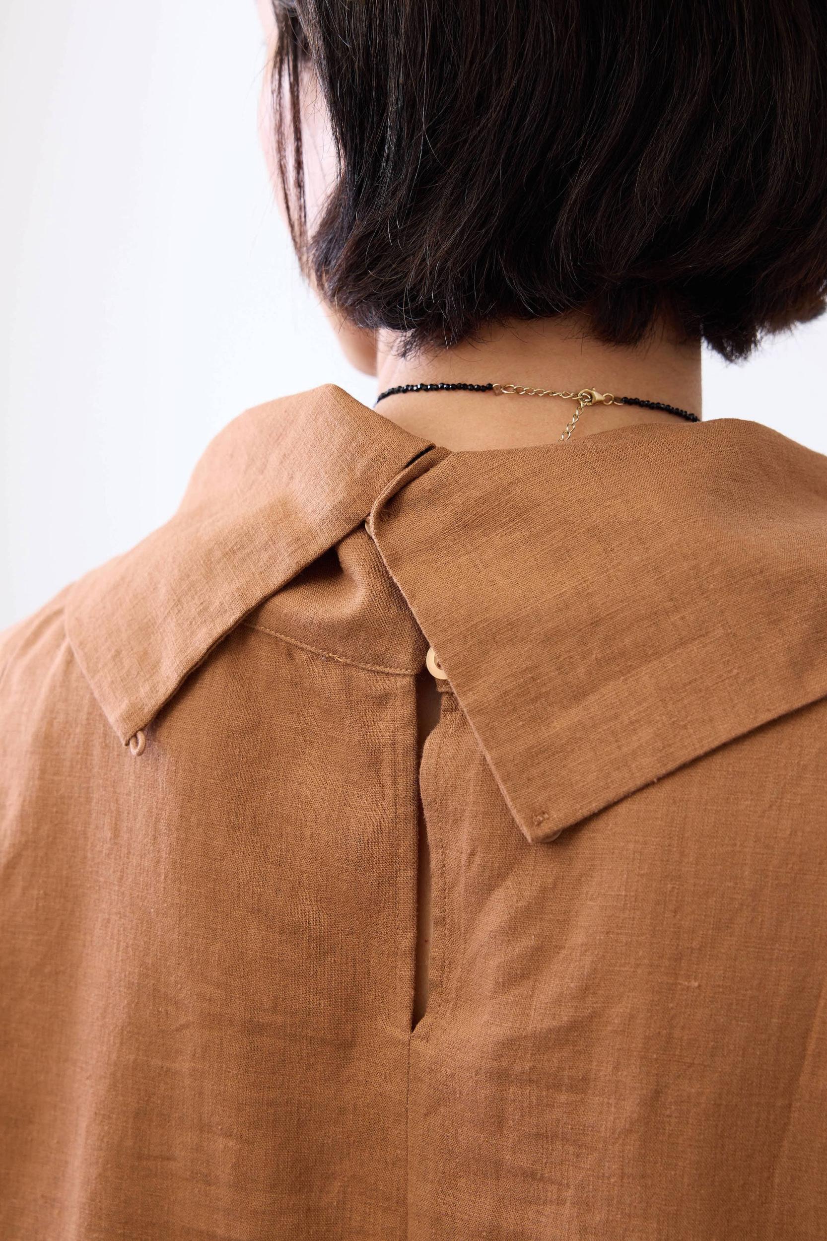 Draped Neck Linen Tunic Product Image