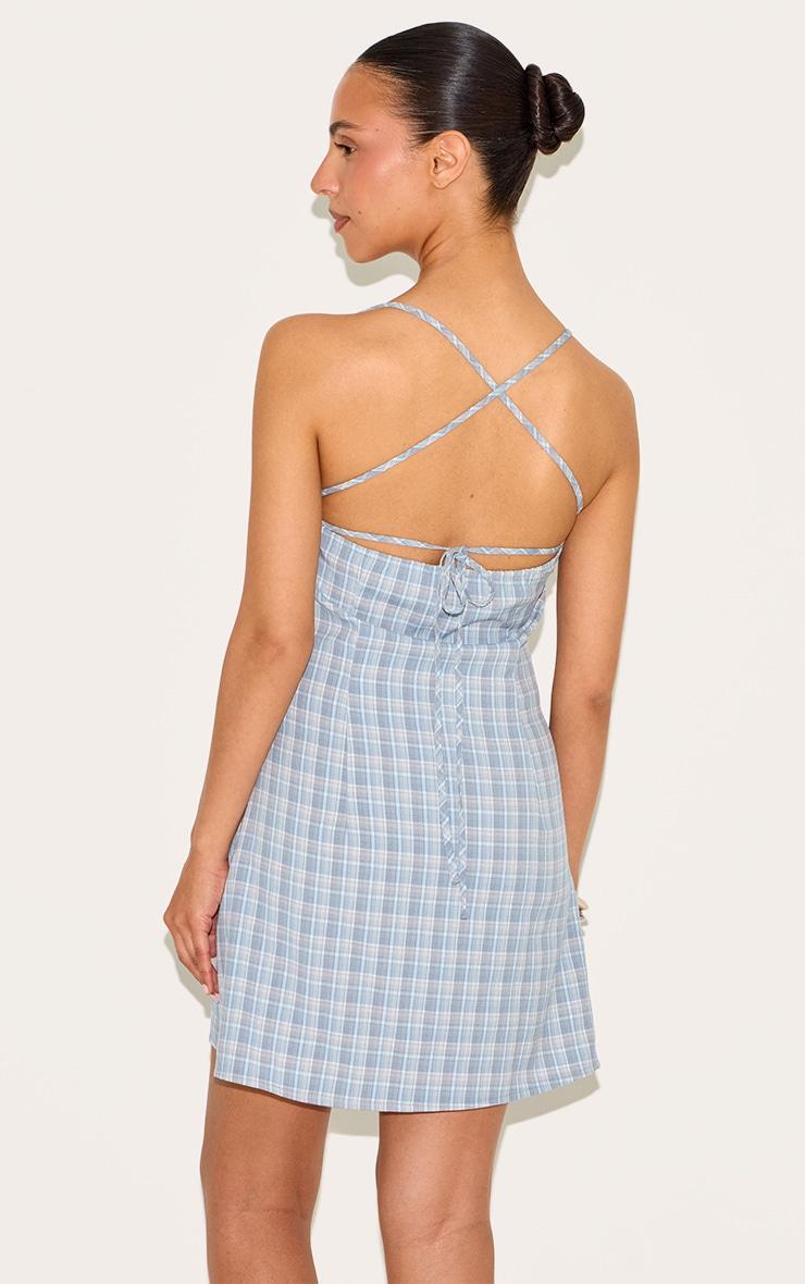 Petite Blue Check Shift Dress Product Image