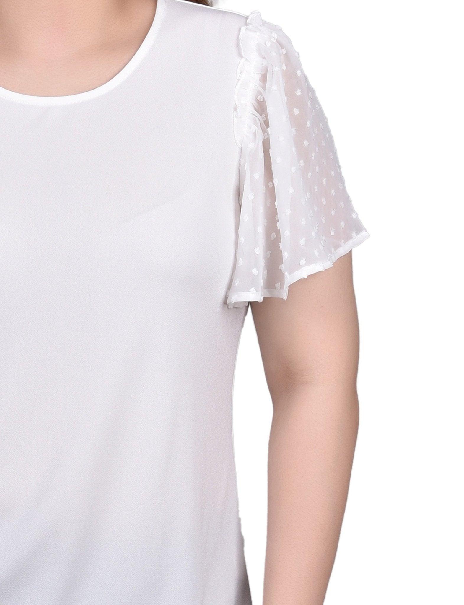 Clip Dot Flutter Sleeve Top Product Image