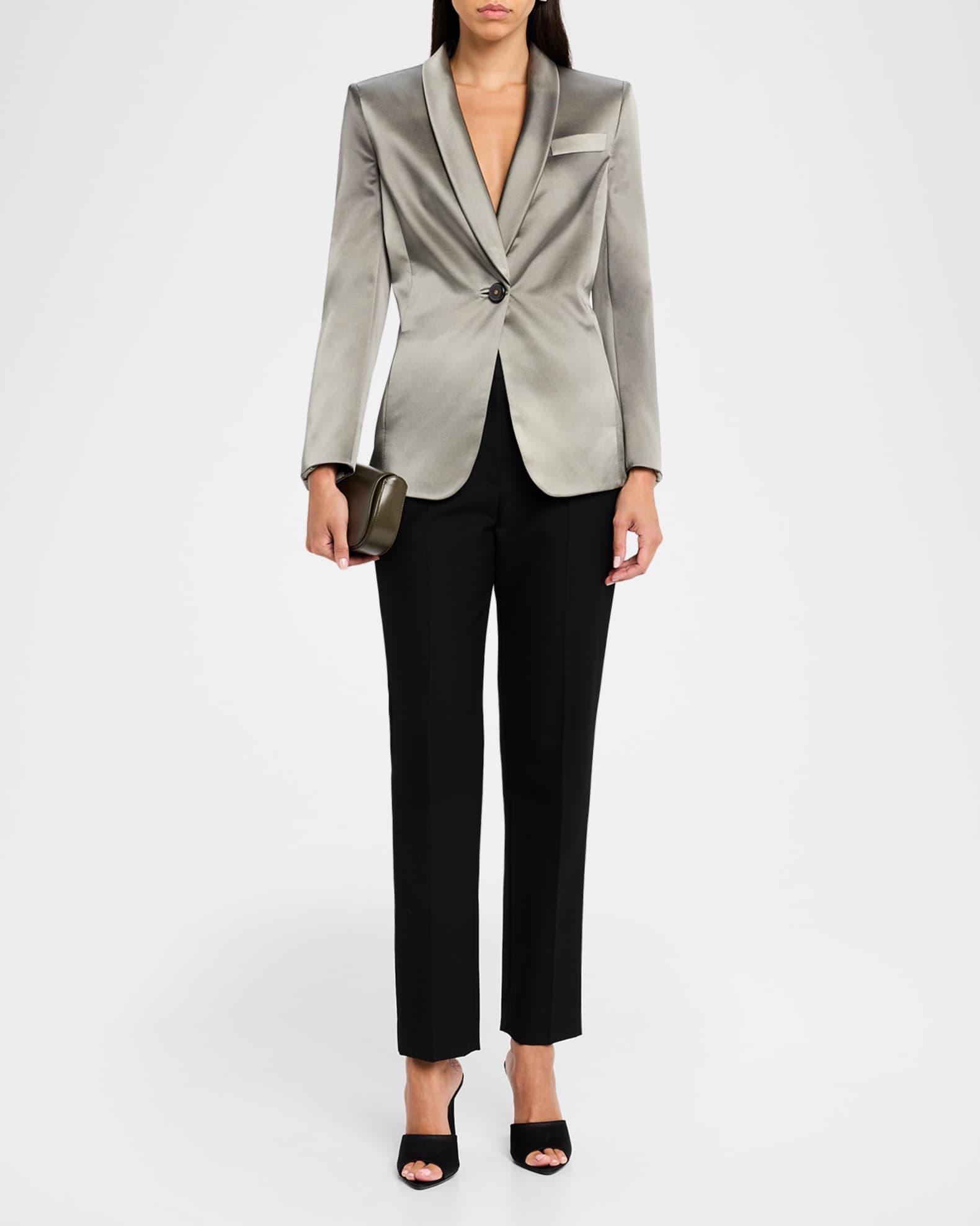 Ombre Satin Single-Breasted Blazer Product Image