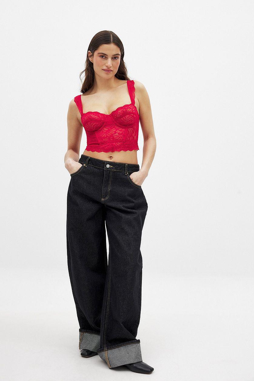 Wide strap lace corset Product Image