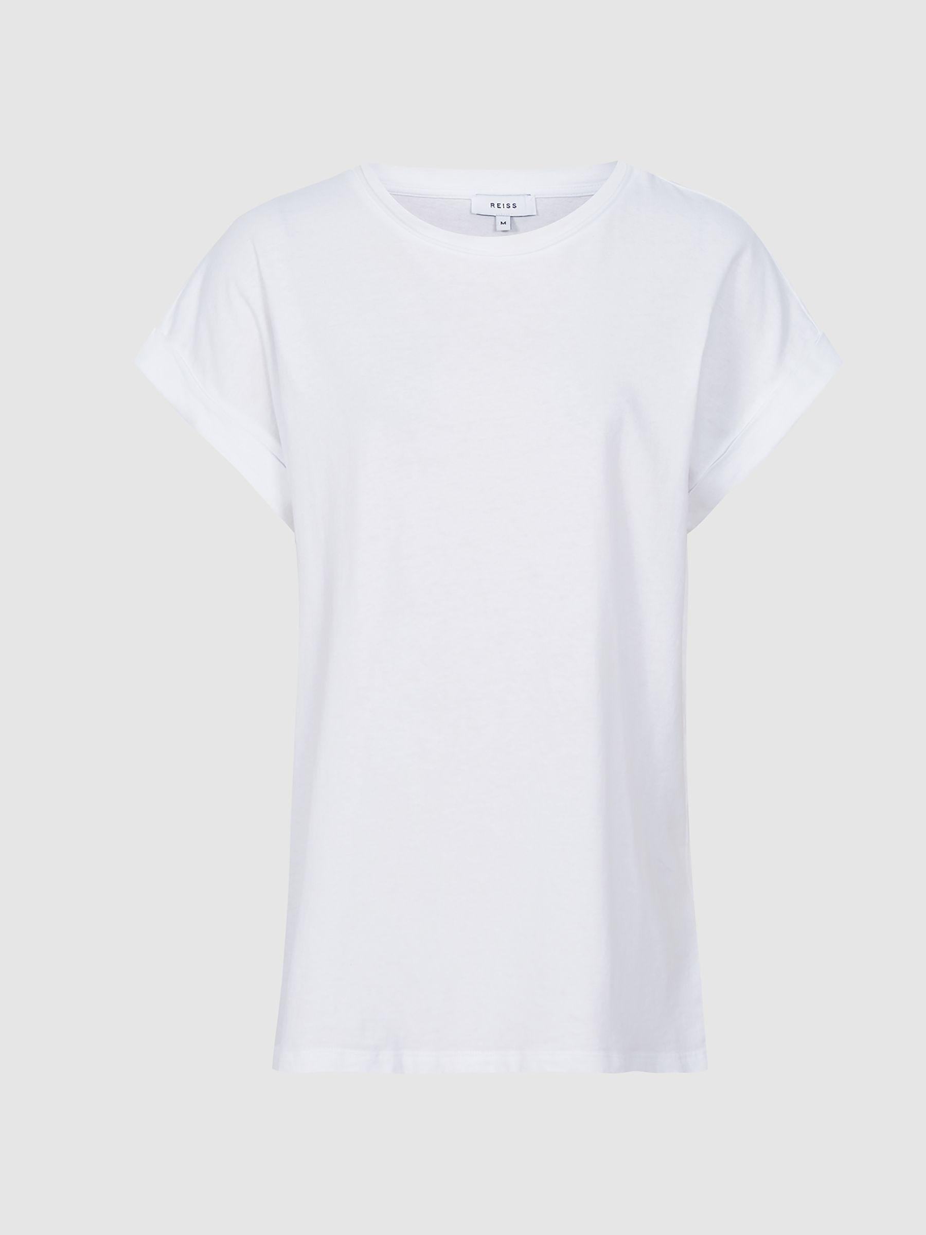 Cotton-Jersey Crew Neck T-Shirt in White Product Image