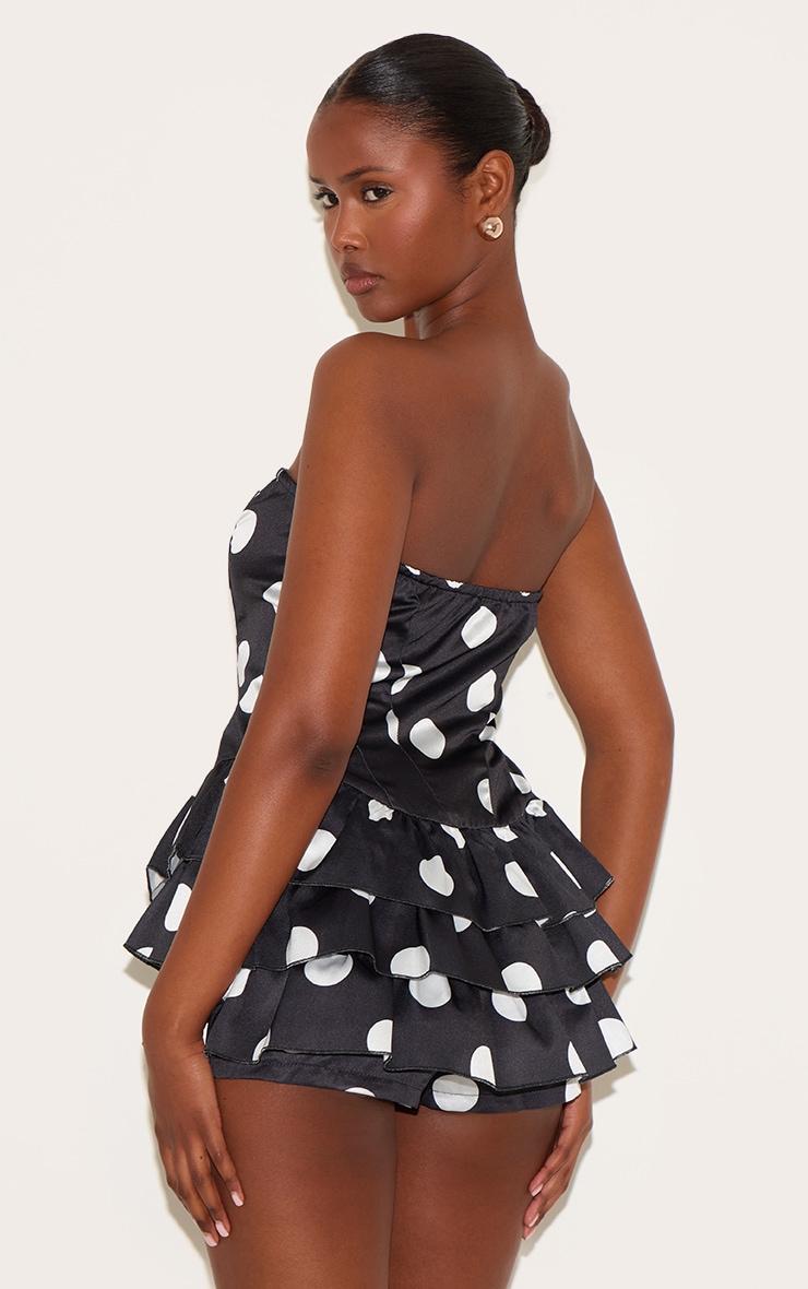Black Polka Dot Rara Skort Woven Romper Product Image