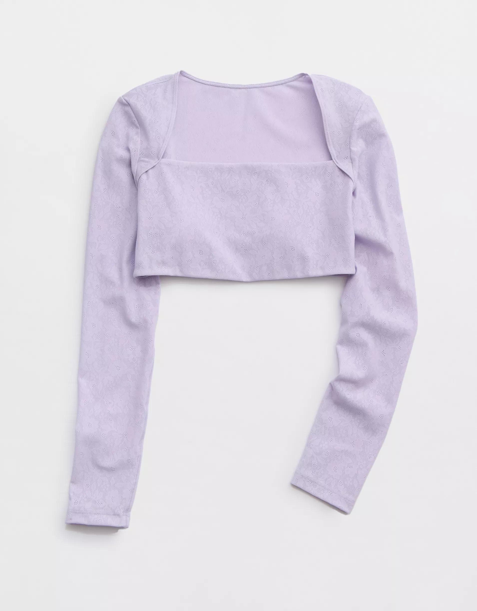 OFFLINE By Aerie Real Me Lace Long Sleeve Bra Top Product Image