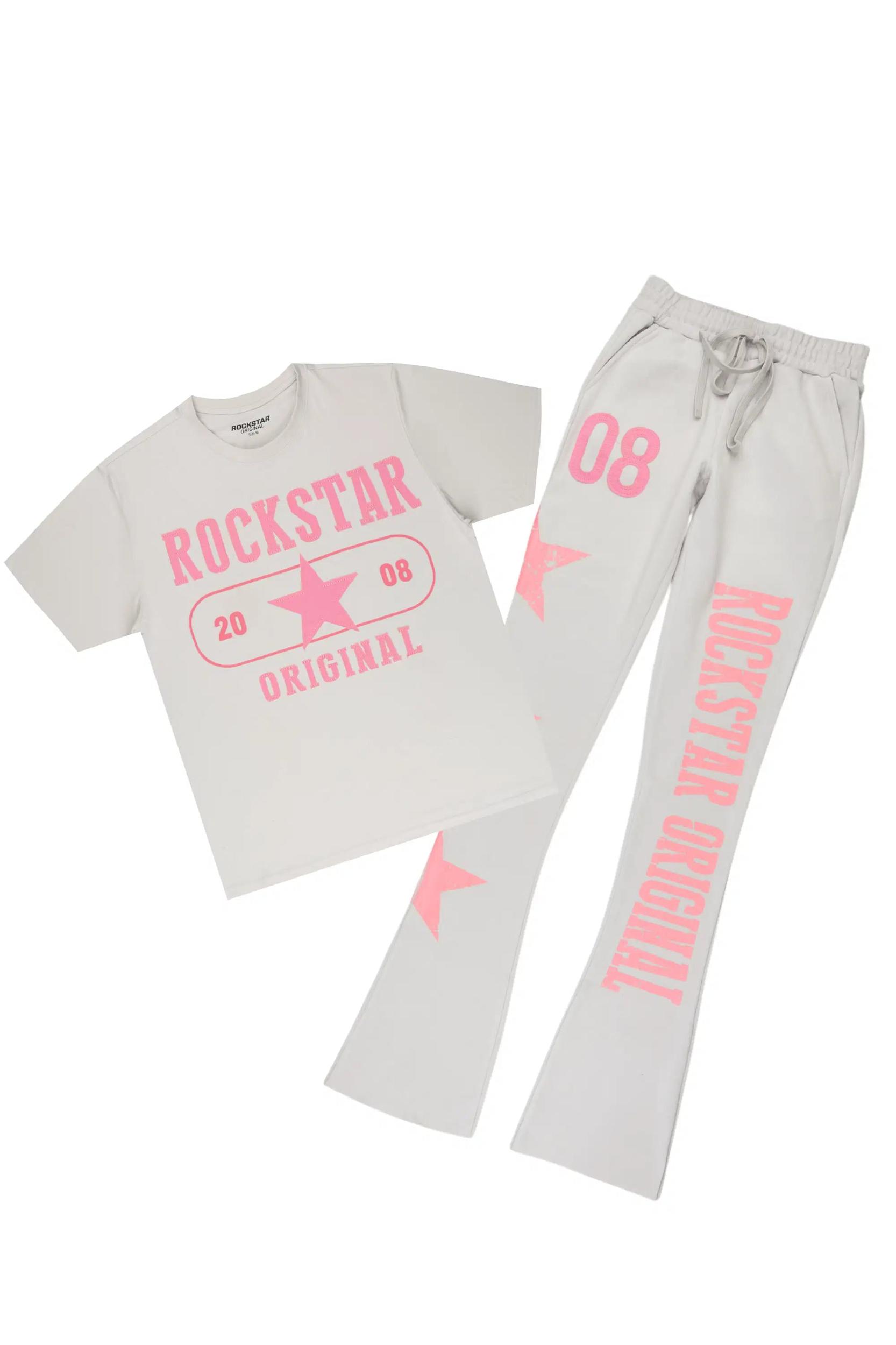 Chavonne Grey T-Shirt Trackset Female Product Image