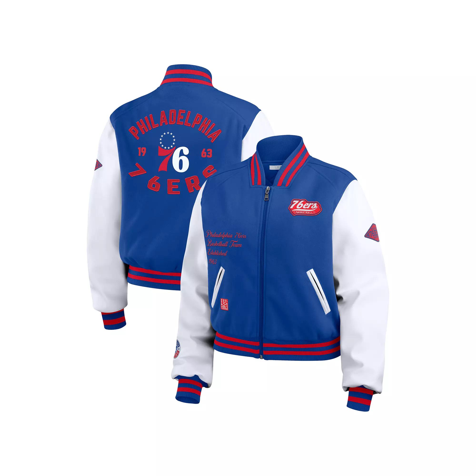 Women's WEAR by Erin Andrews  Scarlet/White San Francisco 49ers Varsity Full-Zip Jacket, Size: 2XL, Red Product Image