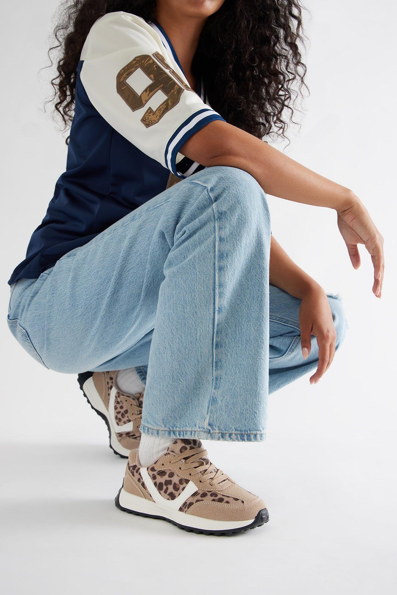 Bey Lace Up Sneakers - Leopard Female Product Image