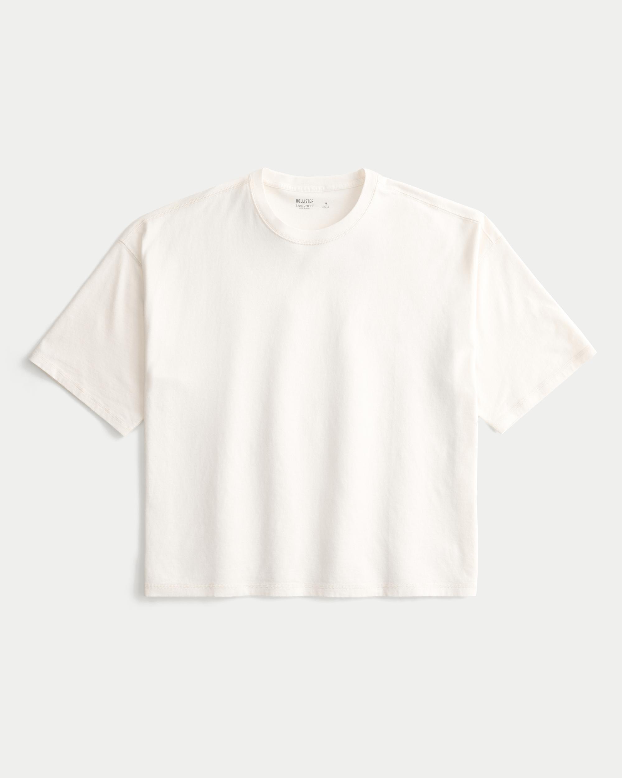 Washed Baggy Crop Crew T-Shirt Product Image