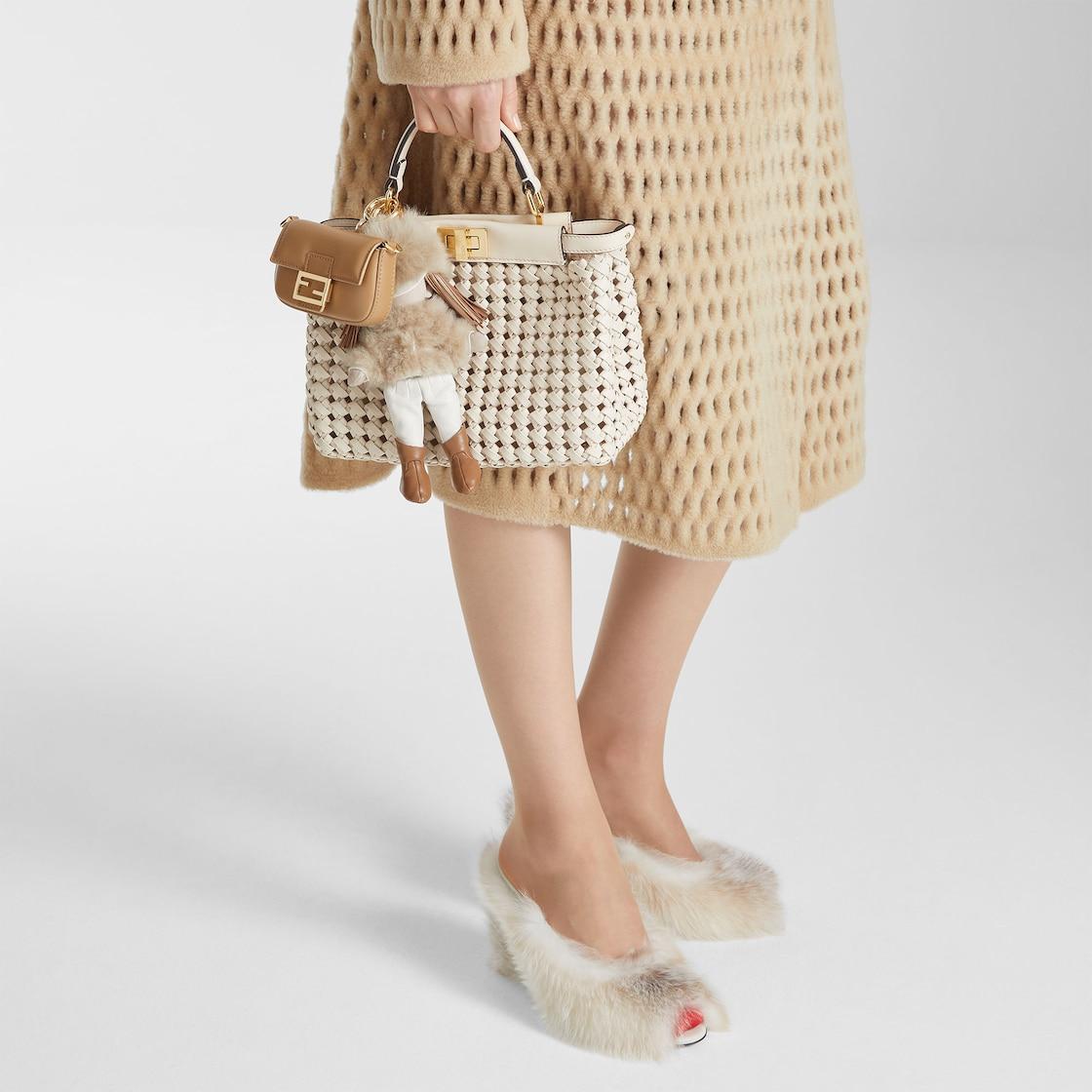 Fendi ArcoWhite shearling sandals Product Image