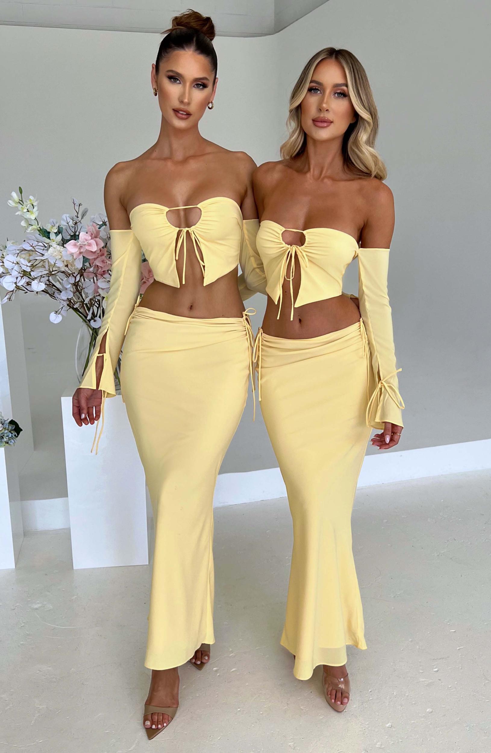 Tana Maxi Skirt - Lemon Product Image