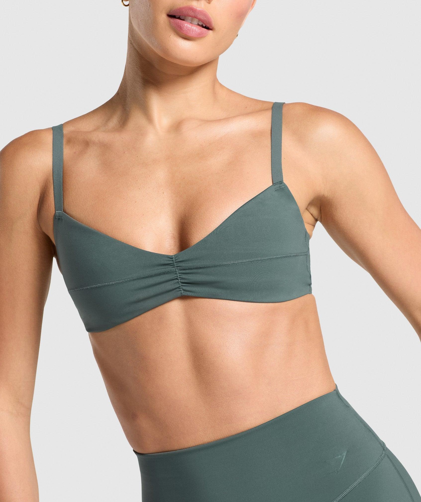 Gymshark Elevate Ruched Sports Bra - Slate Teal Female Product Image