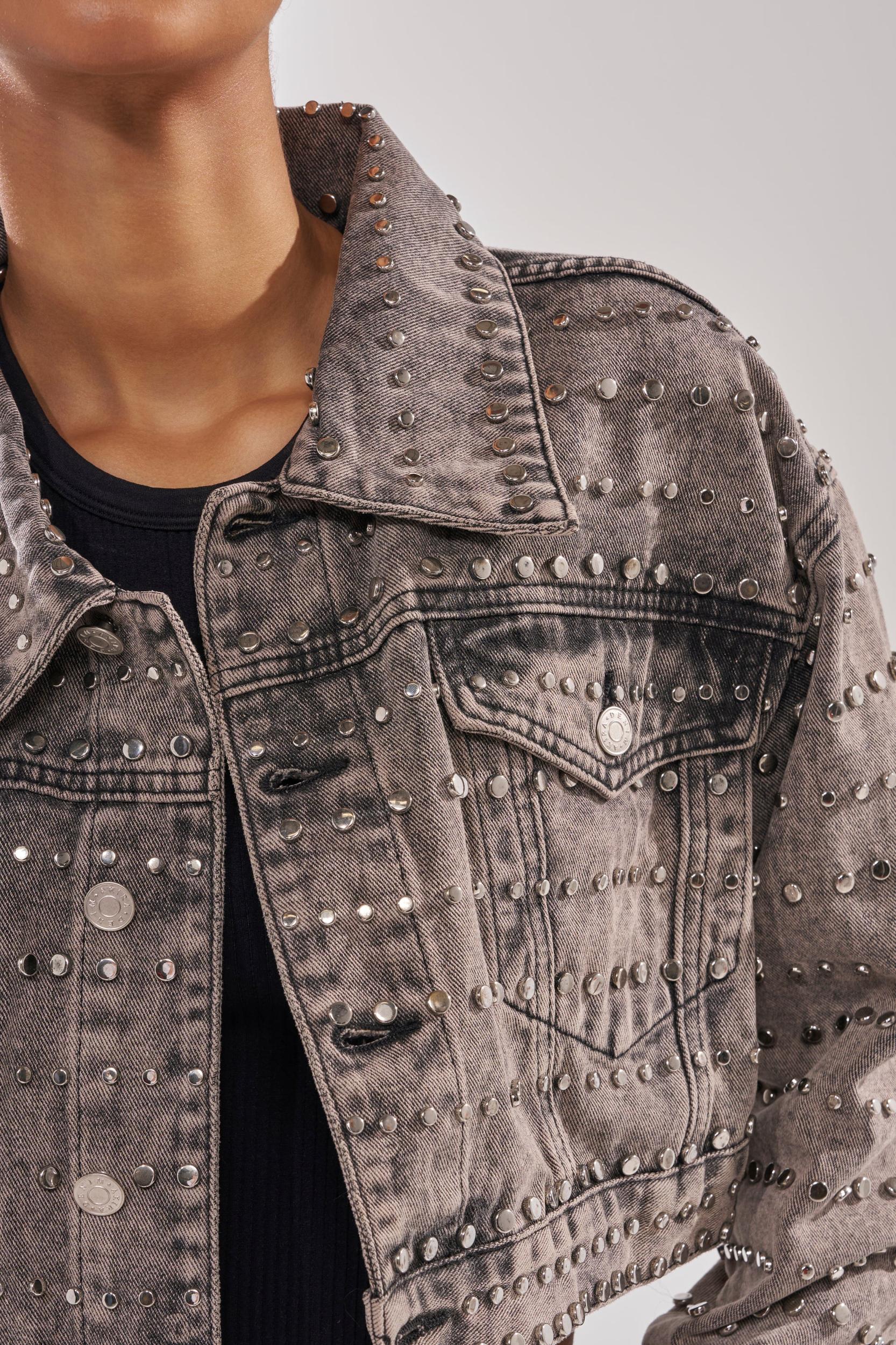 RIZZO STUDDED DENIM JACKET Product Image