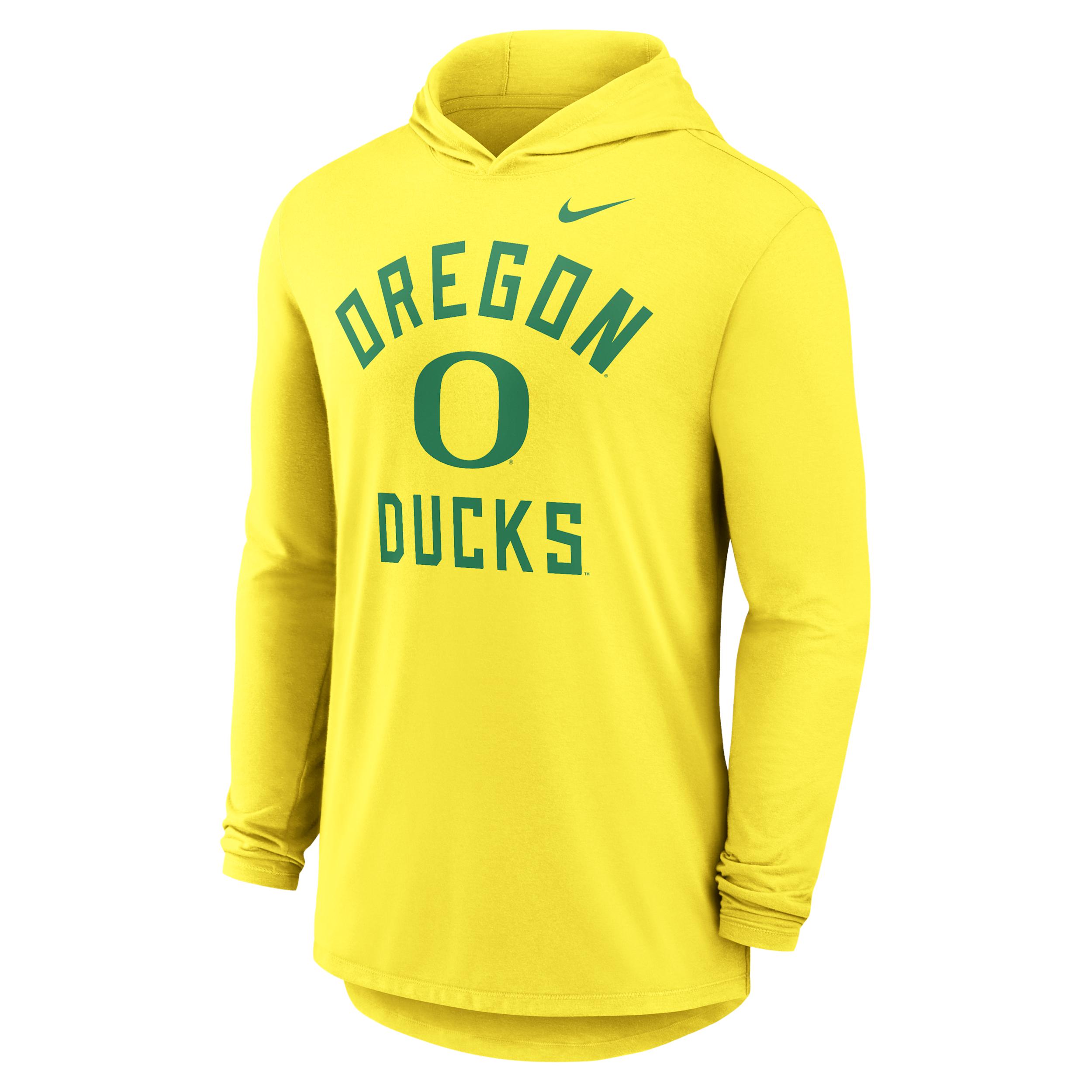 Oregon Campus Arch Nike Mens Dri-FIT College Long-Sleeve Hooded T-Shirt | 01NB79SUON-SSR Product Image