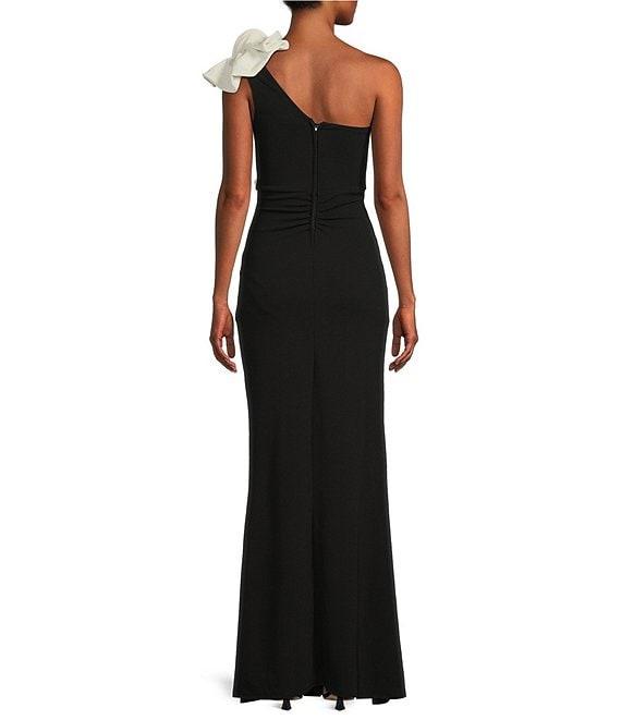 Honey and Rosie One-Shoulder Waterfall Ruffle Mermaid Gown Product Image