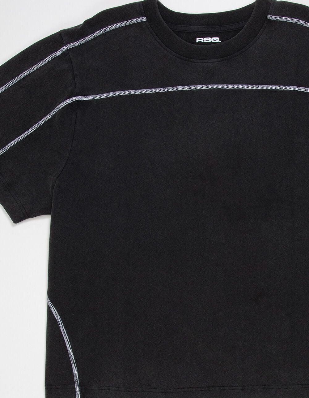 RSQ Mens Seamed Boxy Tee - BLACK Product Image