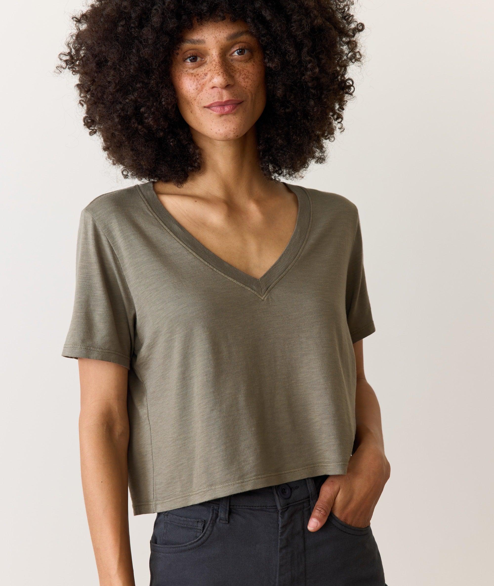 Boyfriend V-Neck Crop Product Image