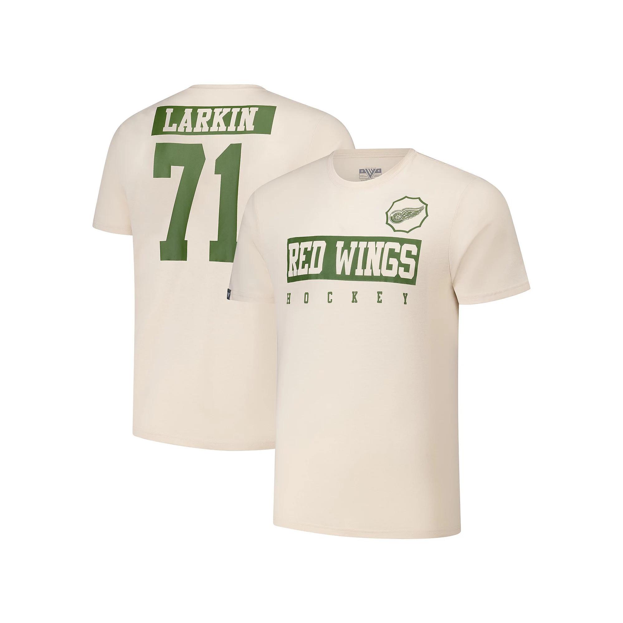 Men's Levelwear Dylan Larkin Khaki Detroit Red Wings 2024 NHL Military Appreciation Richmond Delta Player Name & Number T-Shirt,  Product Image