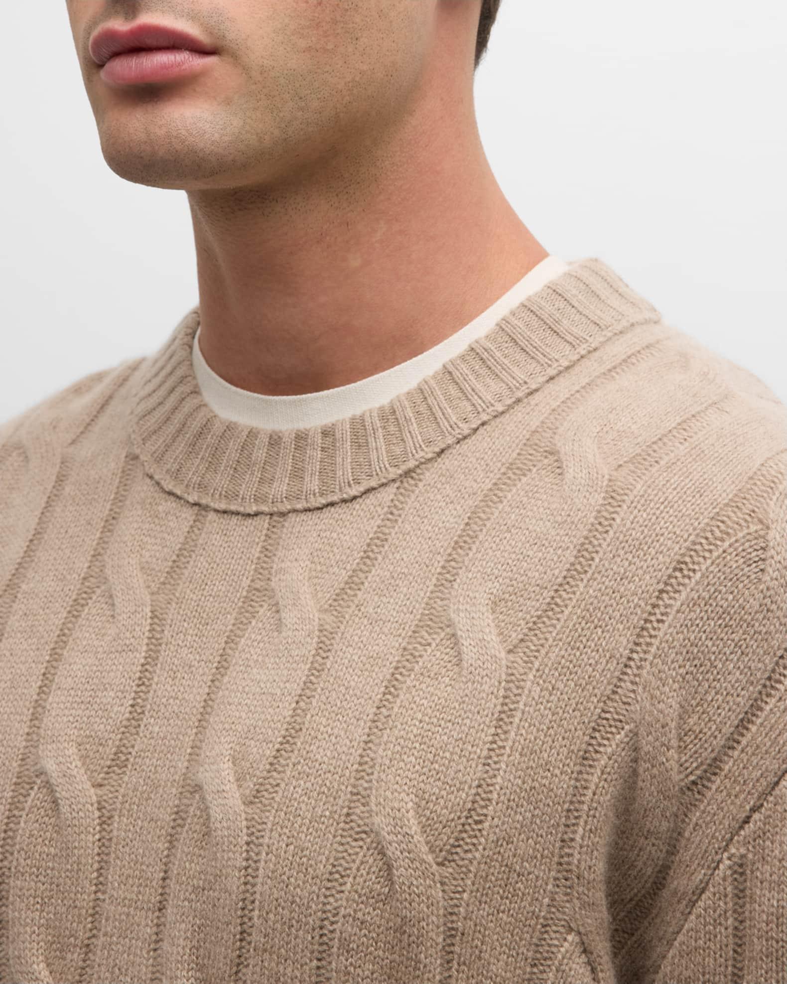 Mens Cable-Knit Cashmere Sweater Product Image