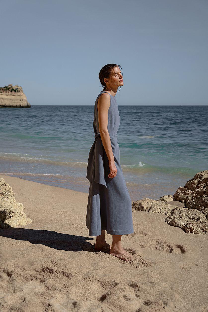 Tie Waist Detail Midi Dress Product Image