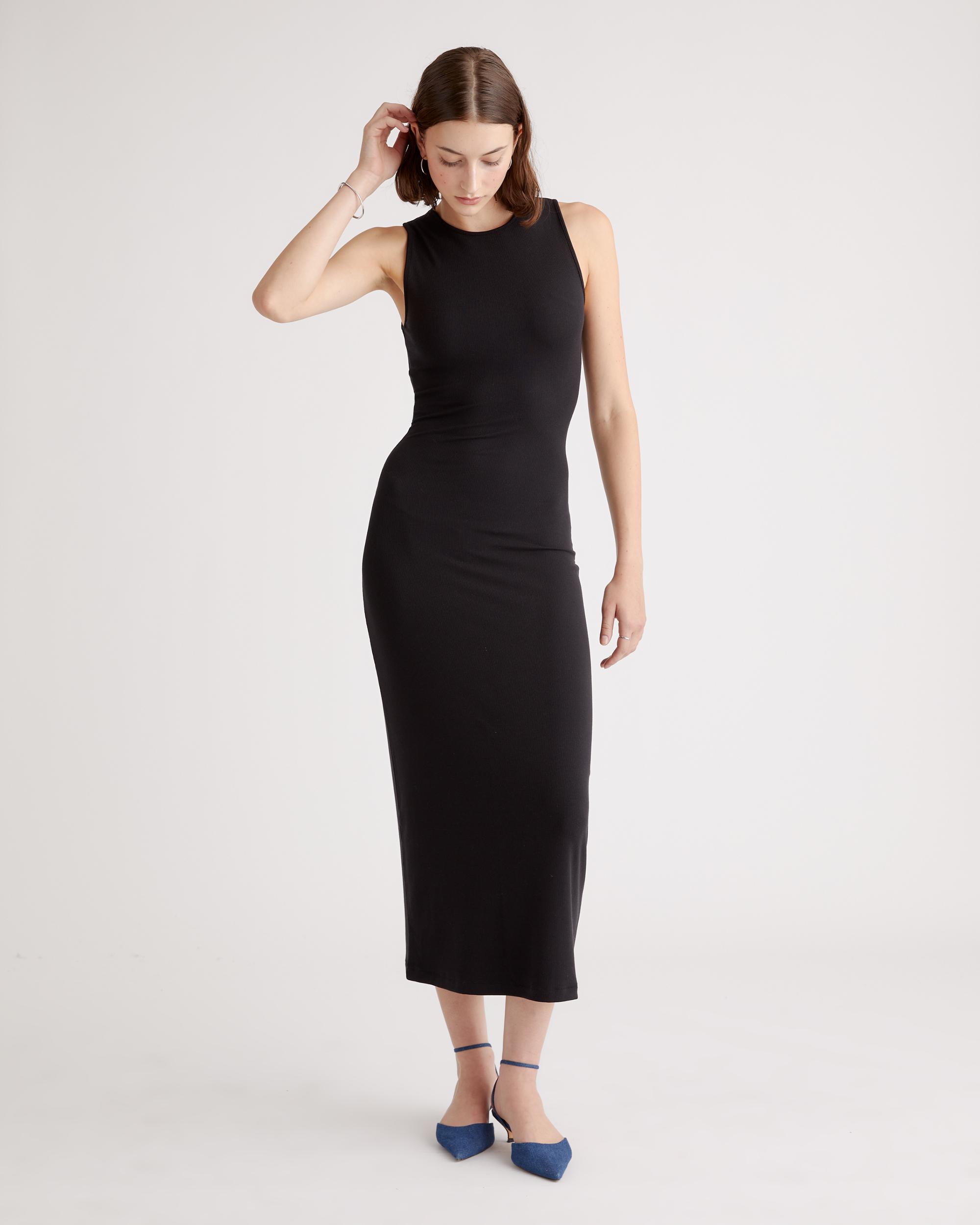 Quince | Women's Tencel Rib Knit Tank Top Midi Dress Product Image