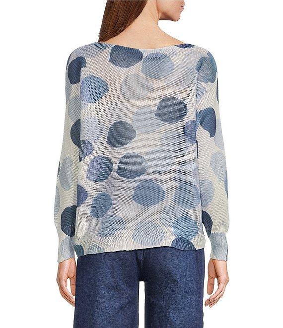 M Made in Italy Abstract Print Long Sleeve Knit Top Product Image