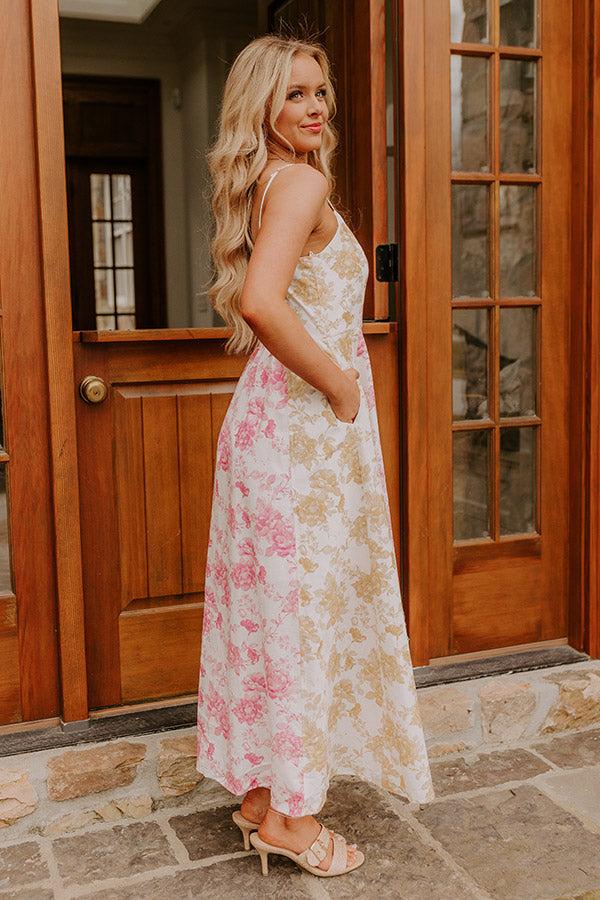 Loving Gaze Floral Color Block Maxi Dress Product Image