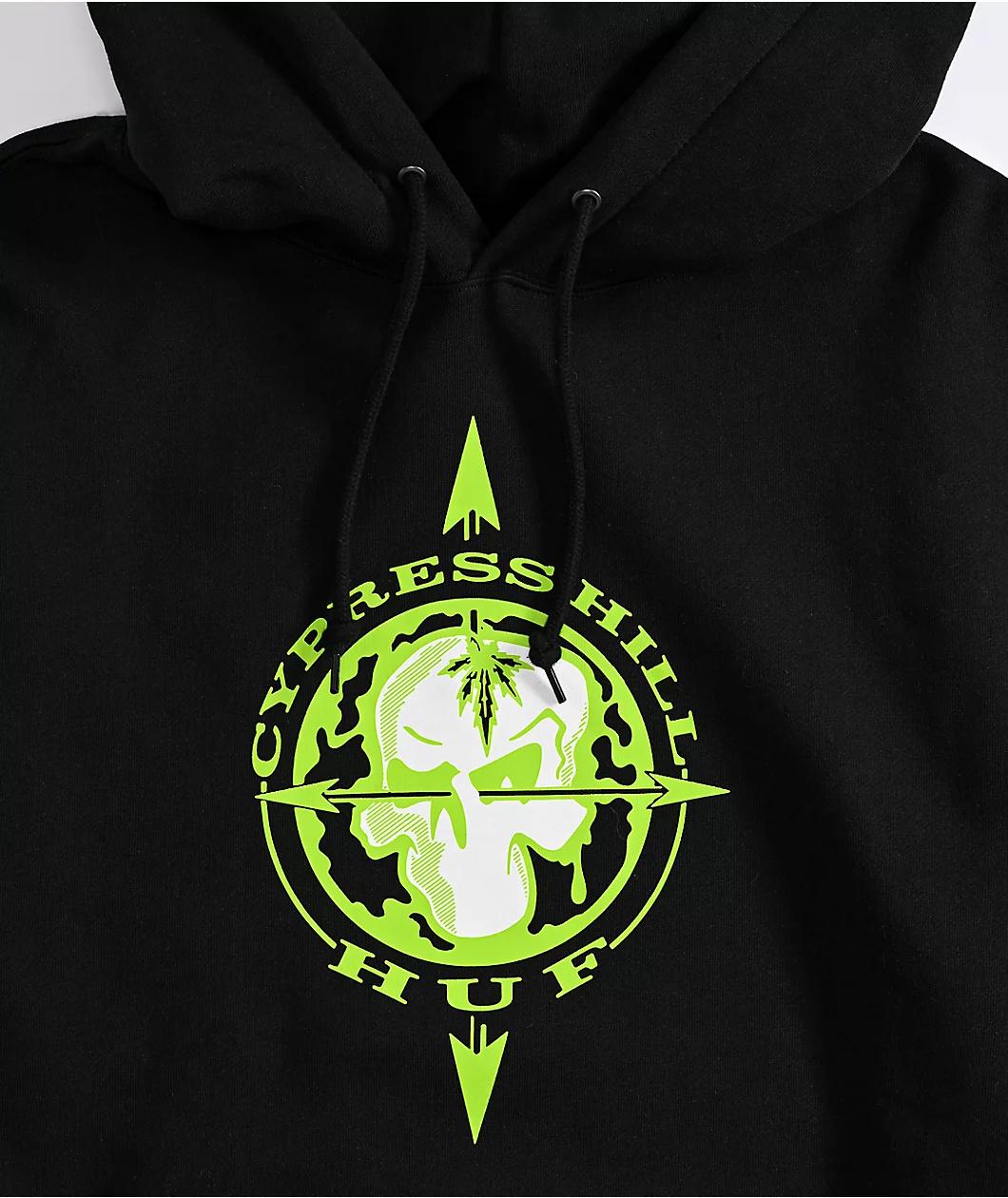 HUF x Cypress Hill Compass Black Hoodie Product Image