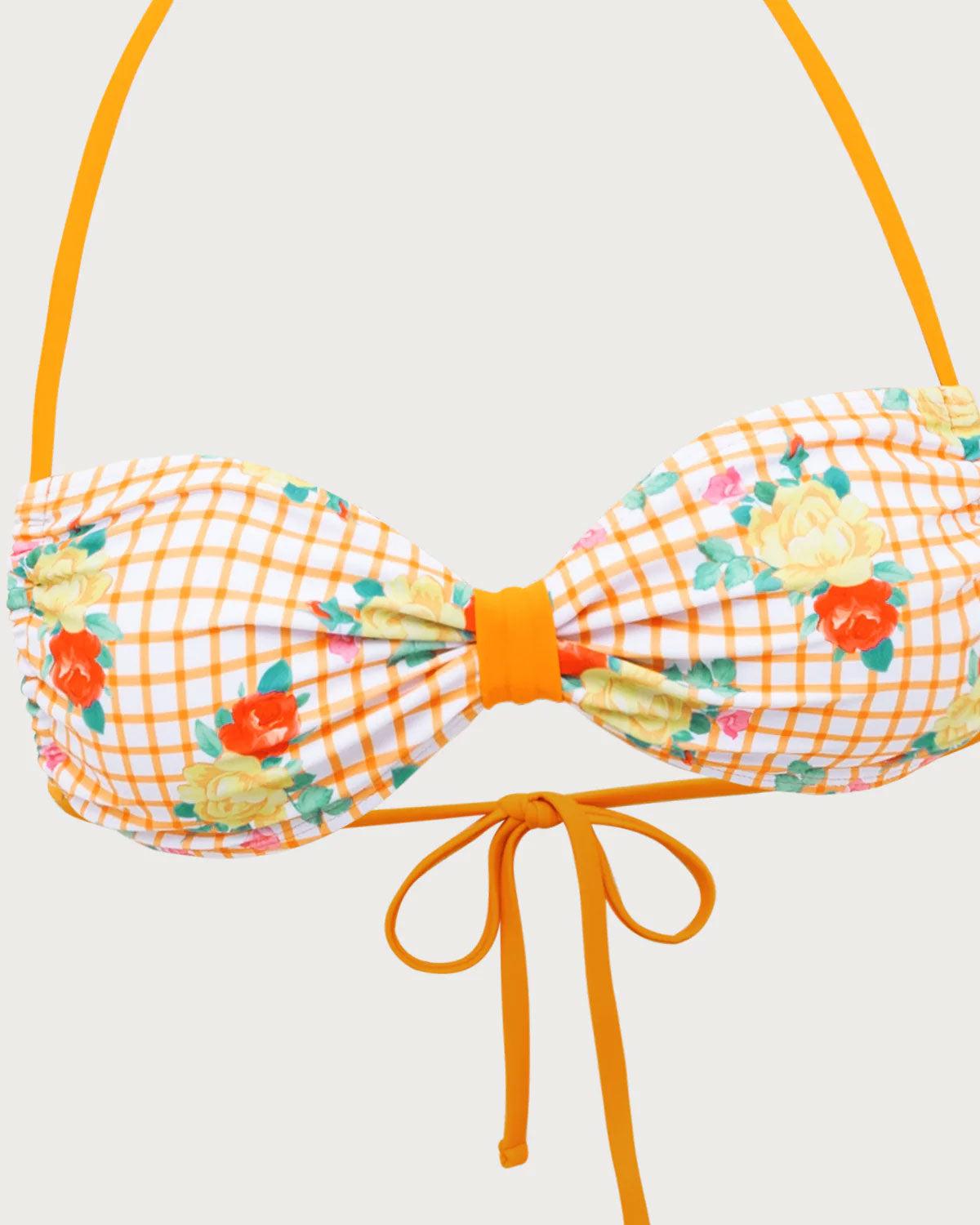 Yellow Floral Tie-Back Bikini Set Product Image