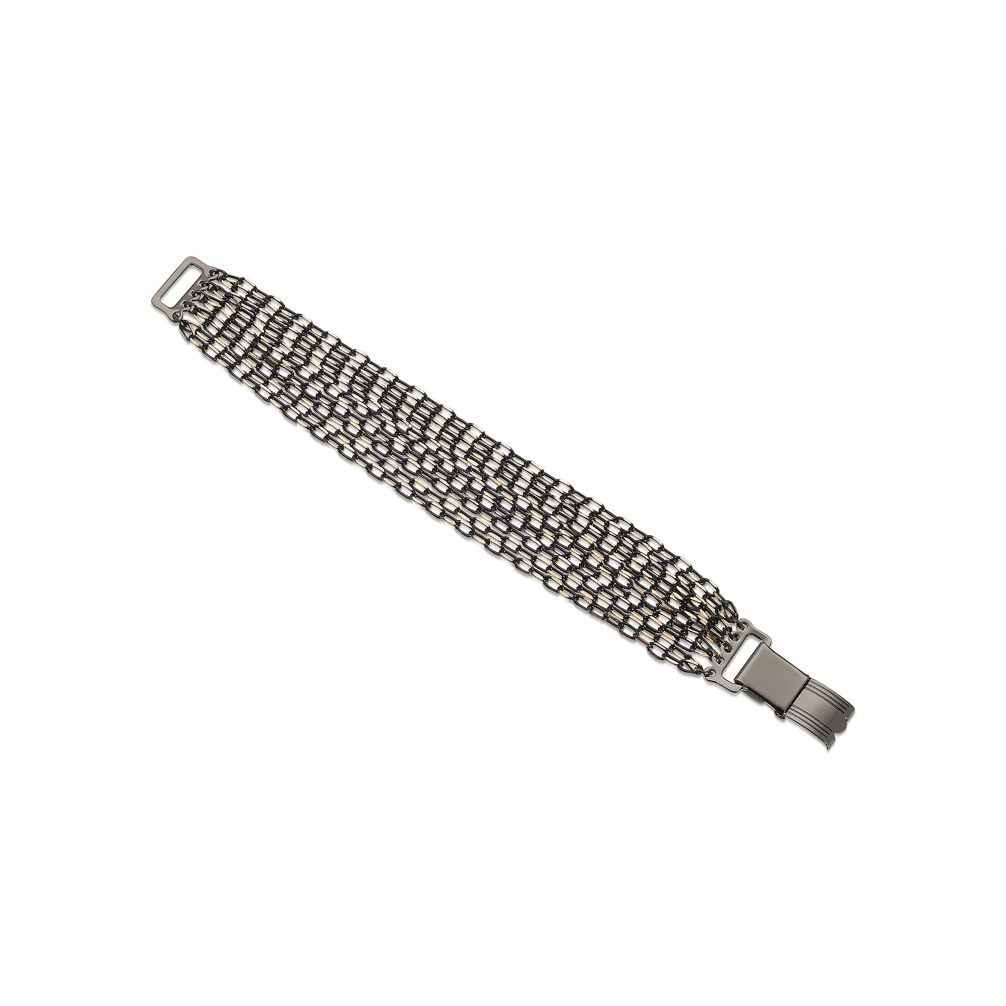 1928 Jet and Gold Chain Bracelet, Womens, Black Product Image