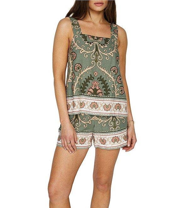 Sanctuary Art Deco Border Print Square Neck Sleeveless Coordinating Top Product Image