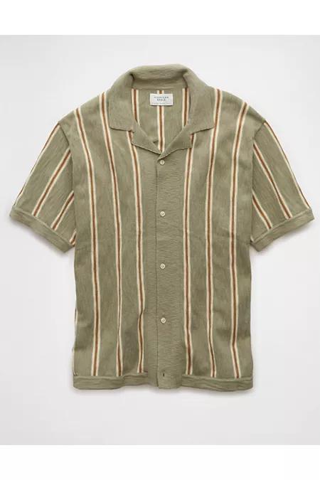 AE Weekend Striped Button-Up Sweater Polo Shirt Men's Product Image