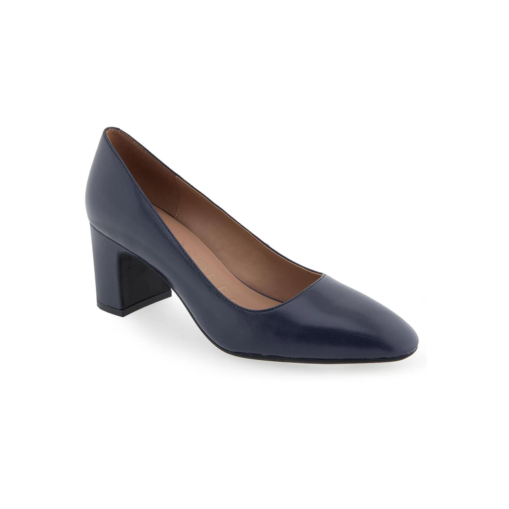 Aerosoles Minetta Womens Leather Dress Pumps Blue Leather Product Image