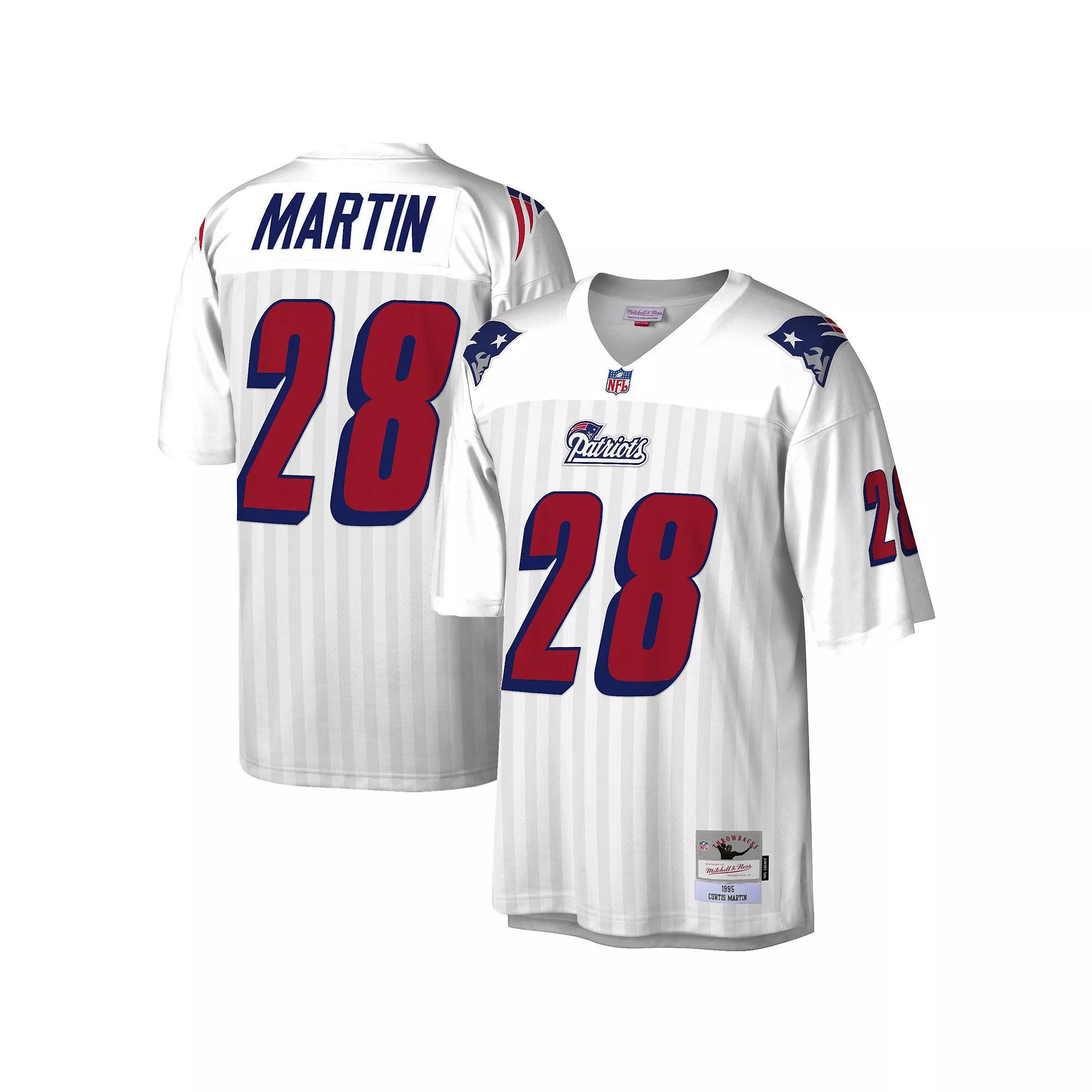 Men's Mitchell & Ness Curtis Martin White New England Patriots 1995 Legacy Replica Jersey,  Product Image