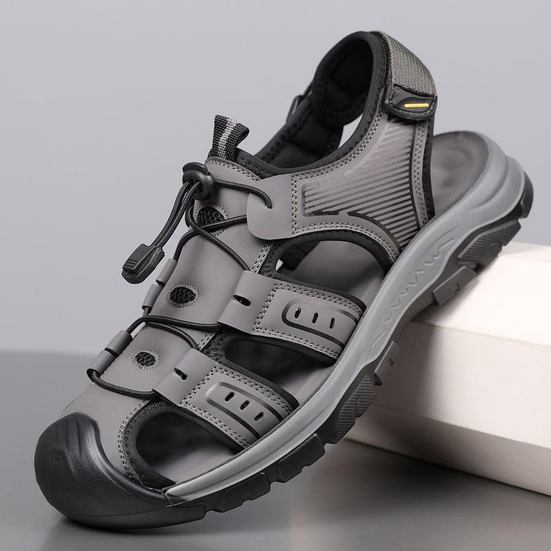 Drawstring Cutout Slingback Sandals Product Image