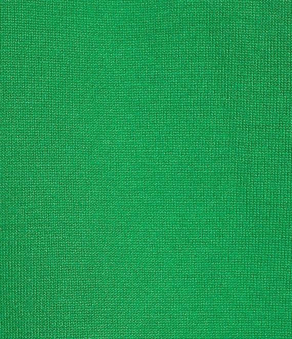 KARL LAGERFELD PARIS Knit Solid V-Neck Short Stripe Puff Sleeve Sweater Product Image