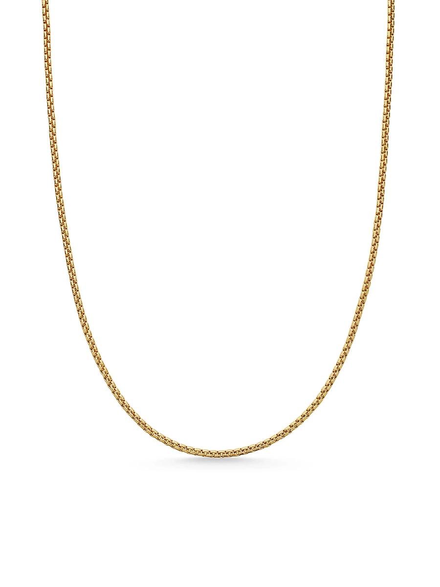 Mens Box Chain Necklace in 18K Yellow Gold Product Image