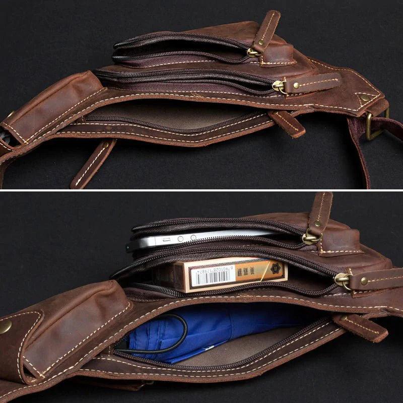 Perfect Leather Chest Pack Men's Leather Sling Bag Chest Bag Product Image