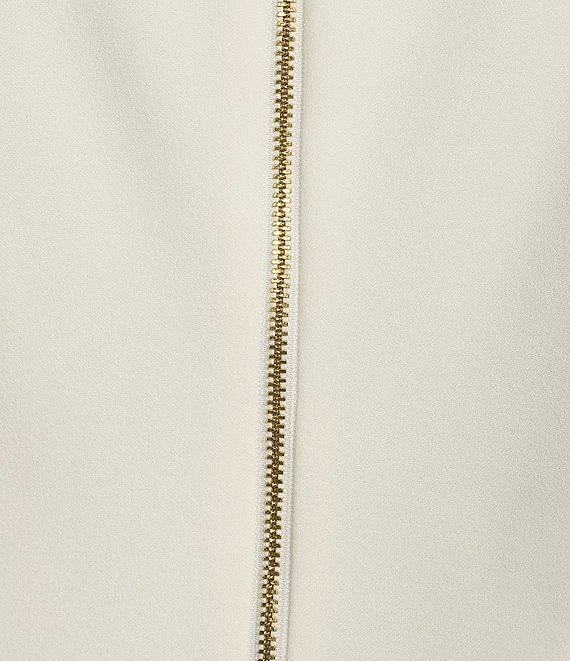 Calvin Klein Chiffon Long Sheer Bell Sleeve Round Neck Sheath Dress Product Image