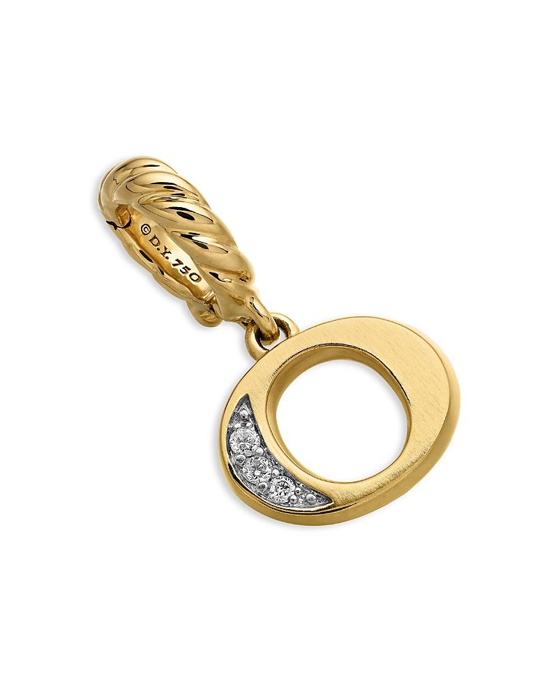 Womens Pav Initial Pendant in 18K Yellow Gold Product Image