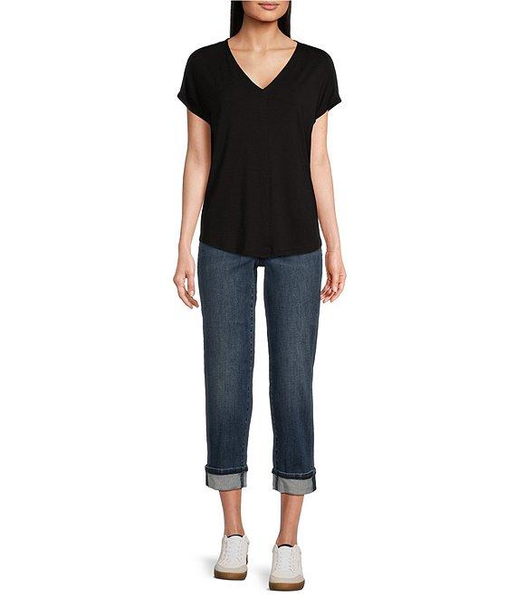 NYDJ Marilyn Cool Embrace® Stretch Denim Slim Straight Mid Rise Capri Stretch Jeans Product Image